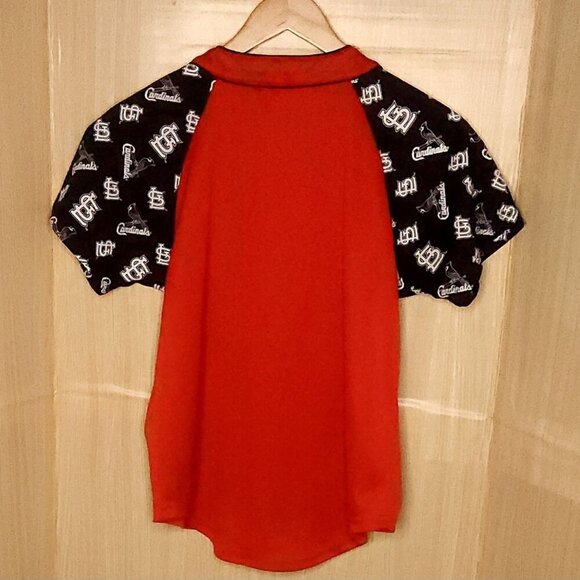 MLB St. Louis Cardinals Red Jersey Blue Sleeves Medium - Picture 2 of 9